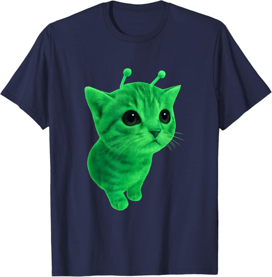 Gnarp Cat Funny Silly Alien cat Meme Brainrot Meme T-Shirt - T-Shirt | Navy