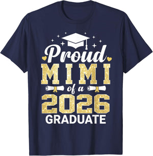 Proud Mimi of A 2026 Graduate Class of Graduation T-Shirt - T-Shirt | Navy