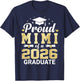 Proud Mimi of A 2026 Graduate Class of Graduation T-Shirt - T-Shirt | Navy