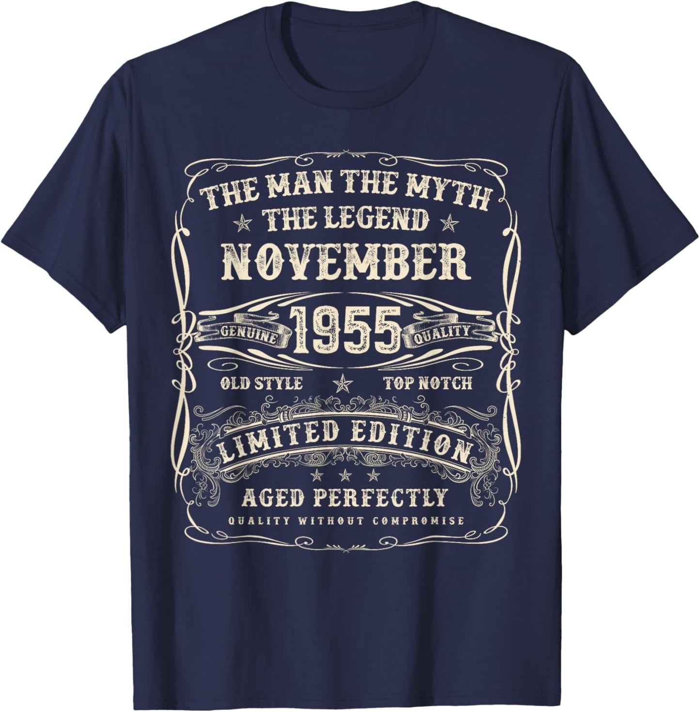 November 1955 70th Birthday Gifts 70 Year Old Bday T-Shirt - T-Shirt | Navy