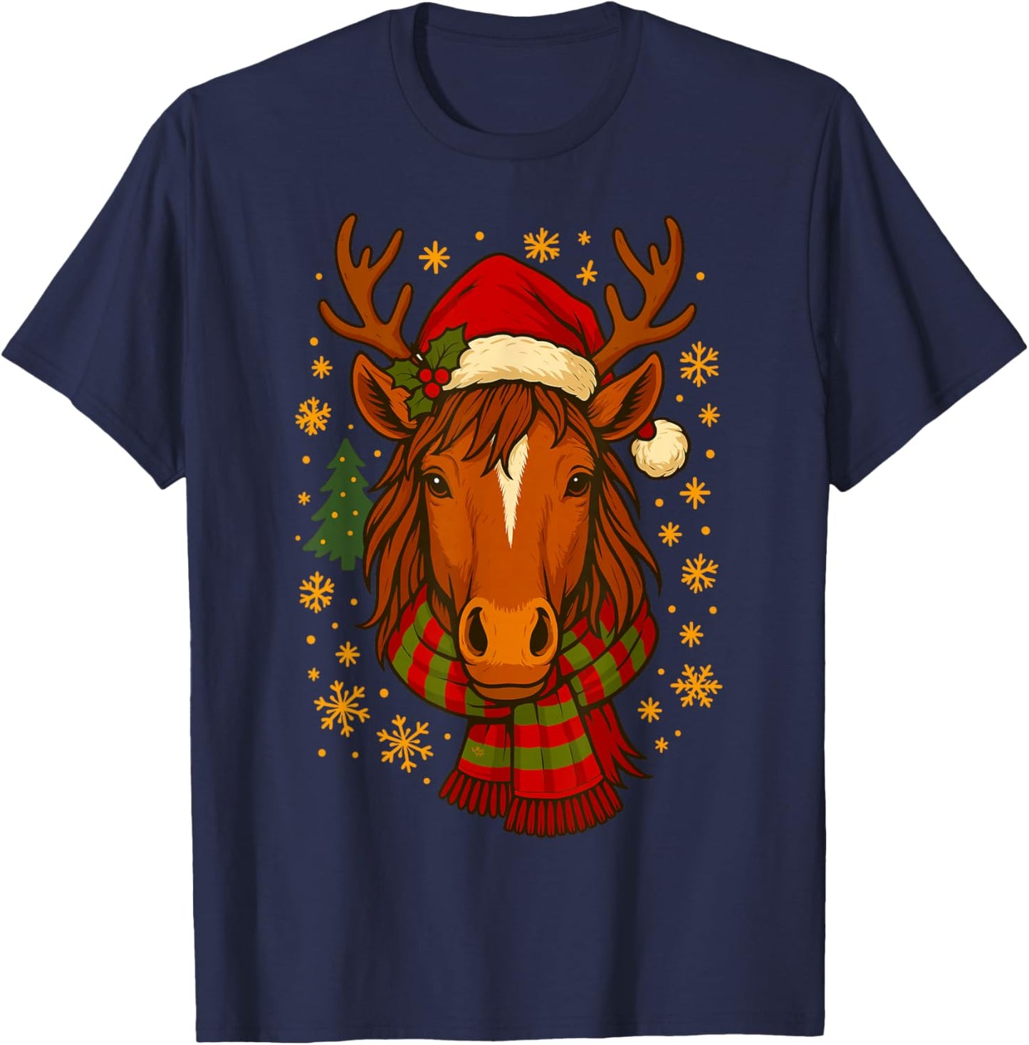Christmas Horse T-Shirt - T-Shirt | Navy
