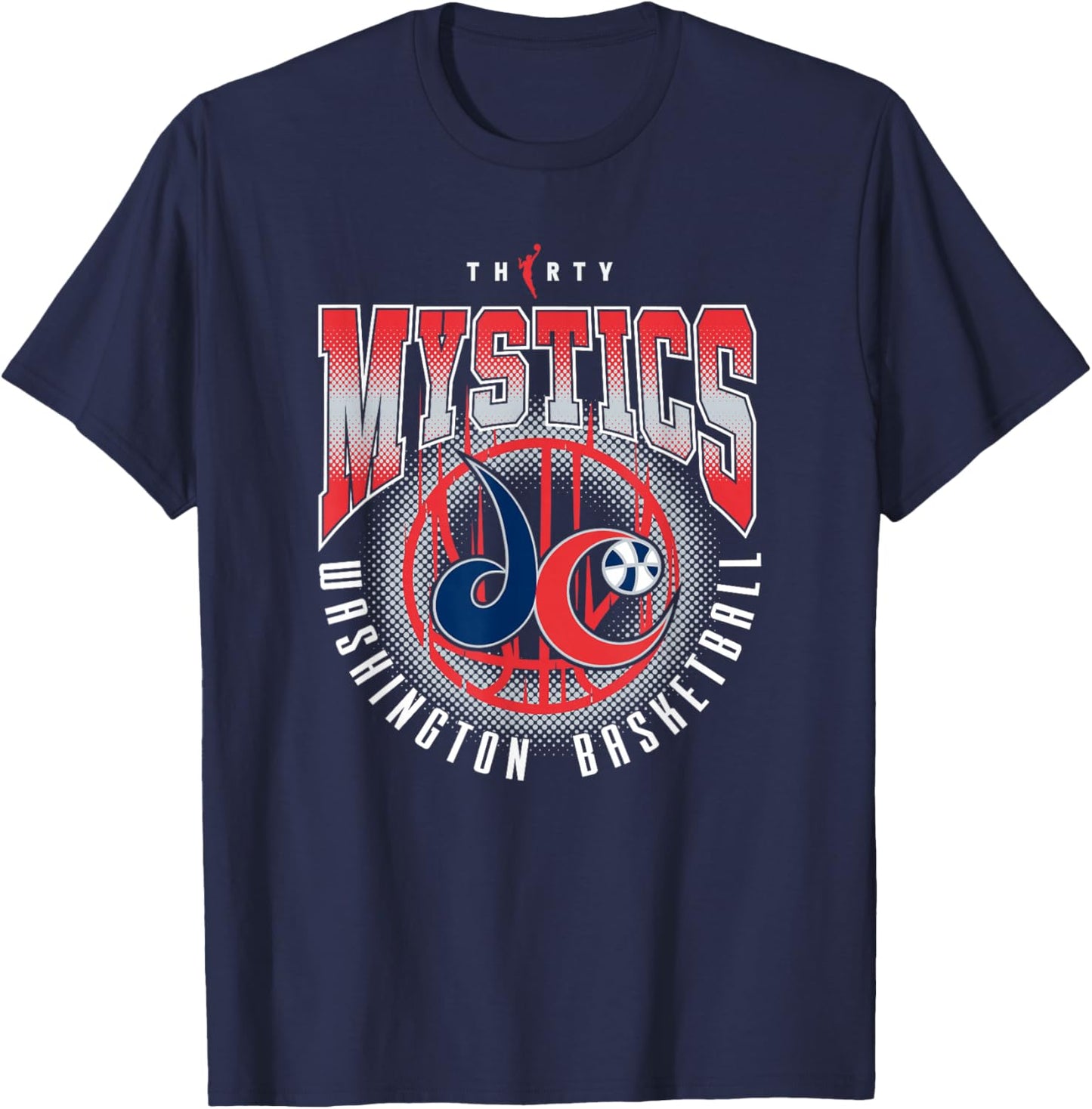 WNBA 30th Anniversary Triple Stack Washington Mystics T-Shirt - T-Shirt | Navy
