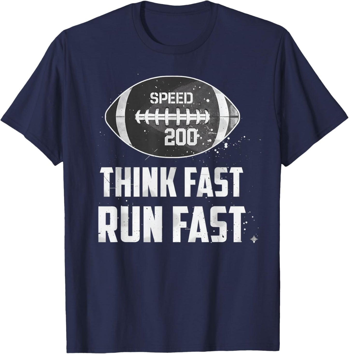 Funny Chad Powers Think Fast Run Fast T-Shirt - T-Shirt | Navy