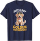 Boys Golden Retriever T-Shirt - T-Shirt | Navy
