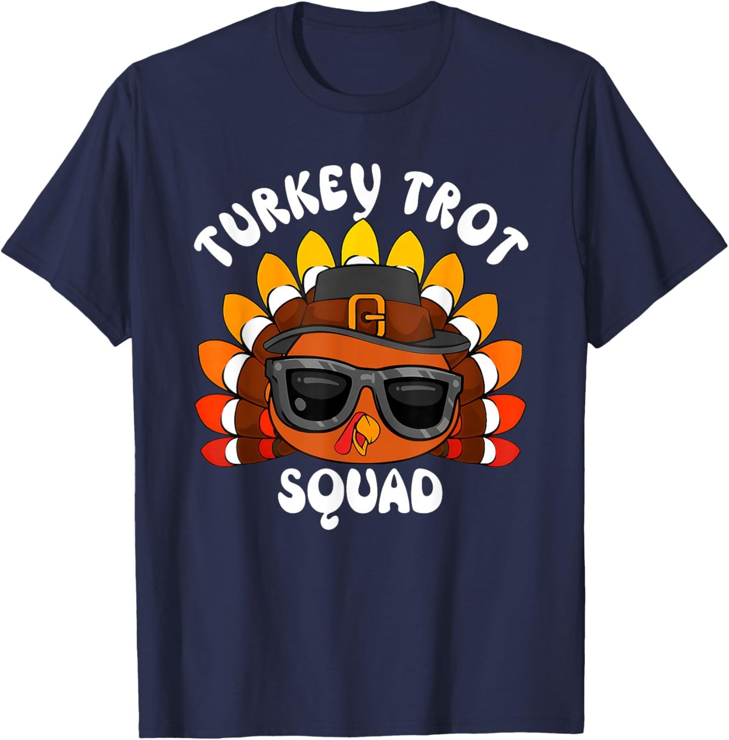 Turkey Trot Squad Thanksgiving Fall Costume Men Women Kids T-Shirt - T-Shirt | Navy