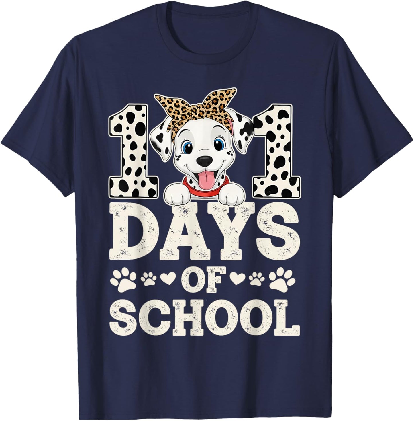 Happy 101 Days of School Funny Student Teacher Kids T-Shirt - T-Shirt | Navy