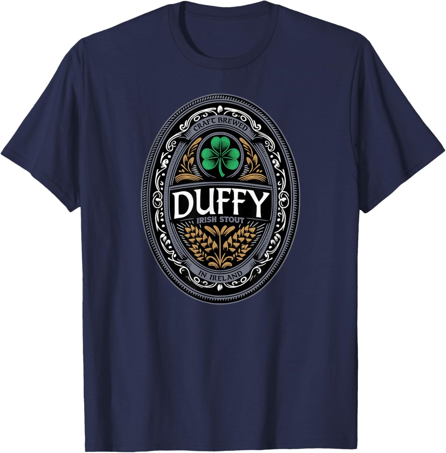 Duffy Irish Stout Surname T-Shirt - T-Shirt | Navy