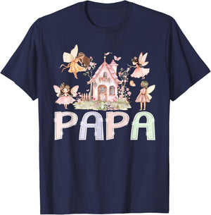Fairy Papa Magical Floral Birthday Girl Fairytale Matching T-Shirt - T-Shirt | Navy
