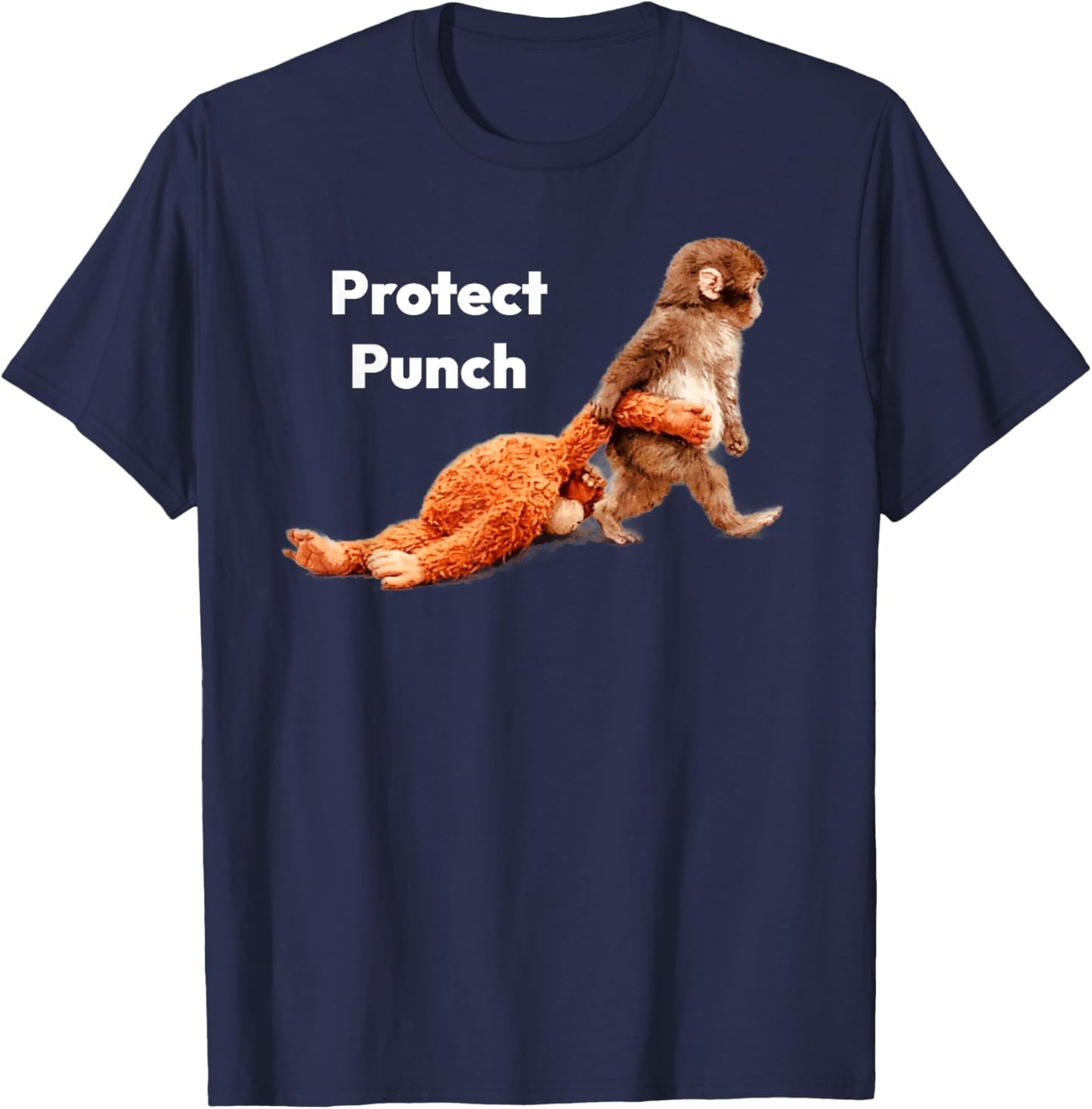Protect Baby Monkey Punch T-Shirt - T-Shirt | Navy