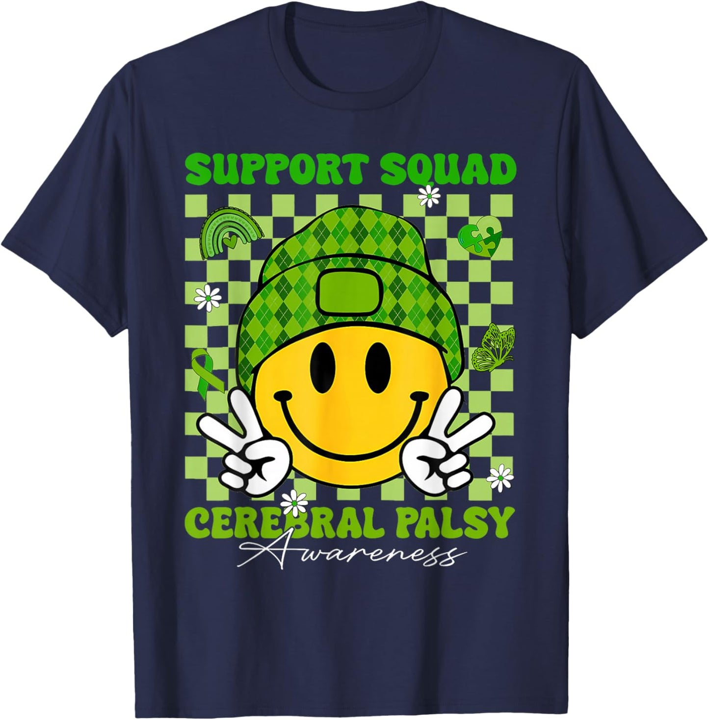 Cerebral Palsy Support Squad Cerebral Palsy Awareness T-Shirt - T-Shirt | Navy