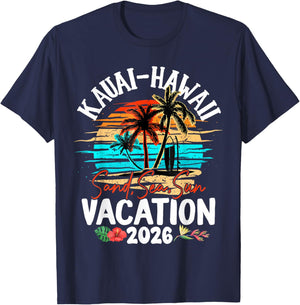 Kauai Hawaii 2026 Vacation Beach Matching Family Group T-Shirt - T-Shirt | Navy