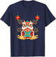 Lion Dance Ox Year Lunar New Year Costume Chinese T-Shirt - T-Shirt | Navy