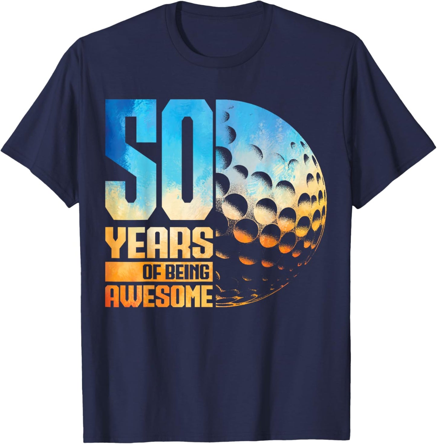 50th Birthday Men Golf Player Golf 50 Years Old T-Shirt - T-Shirt | Navy
