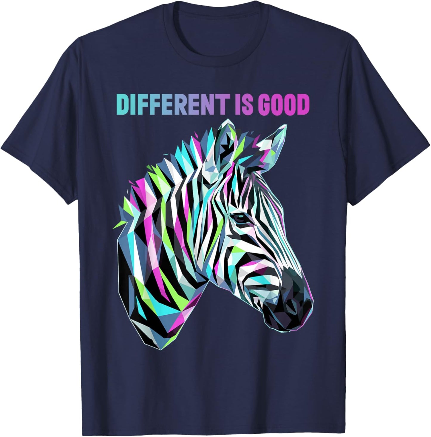Different is Good Rare Disease Awareness Zebra Warrior T-Shirt - T-Shirt | Navy