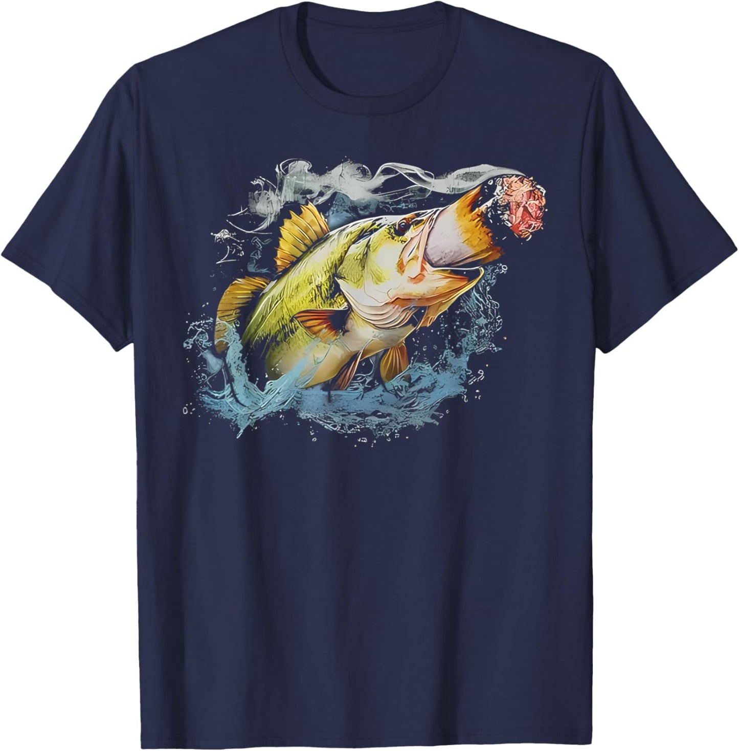 Fish Smoking Meme Vintage Style Silly Fish Gag T-Shirt - T-Shirt | Navy