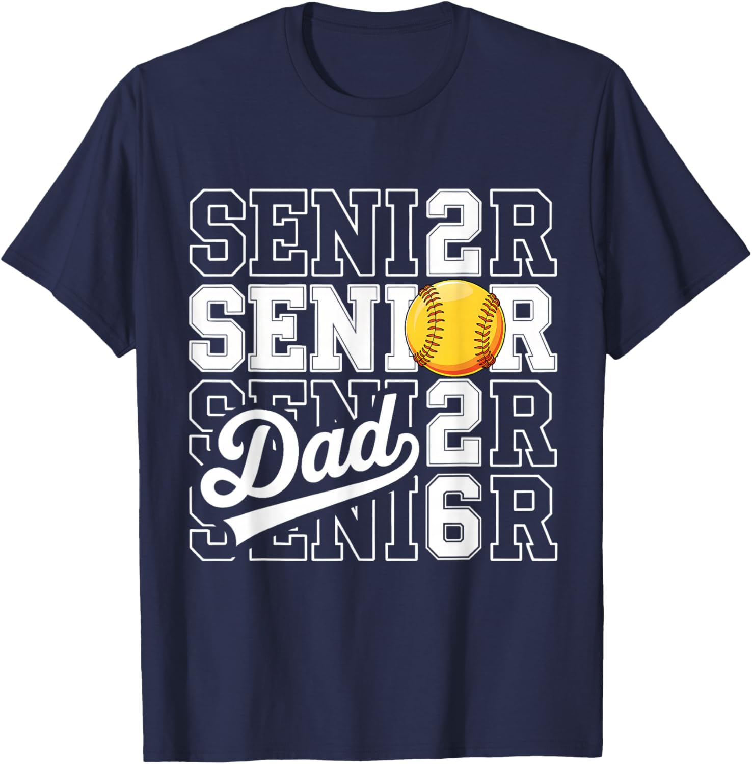 Proud Dad of A 2026 Senior Graduate Softball Class of 2026 T-Shirt - T-Shirt | Navy