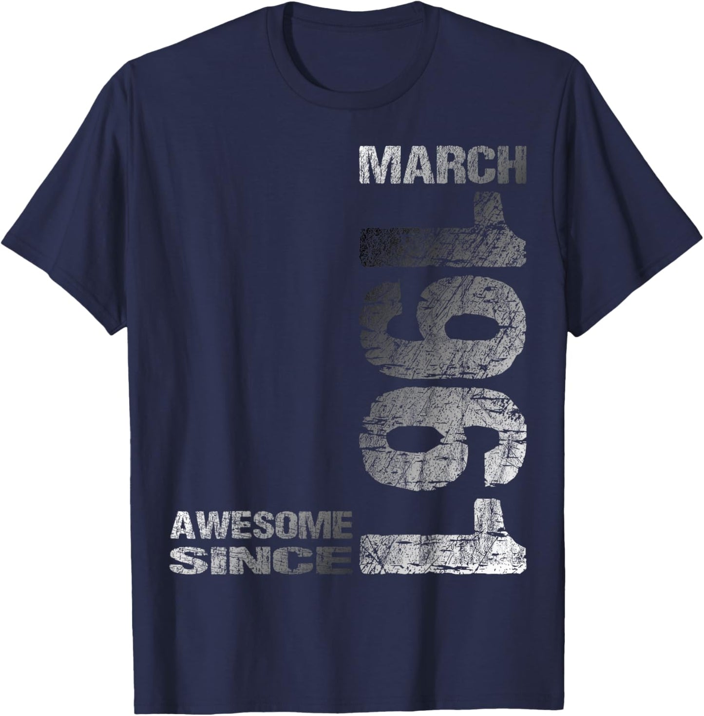 Awesome Since March 1961 Vintage 65. Birthday T-Shirt - T-Shirt | Navy