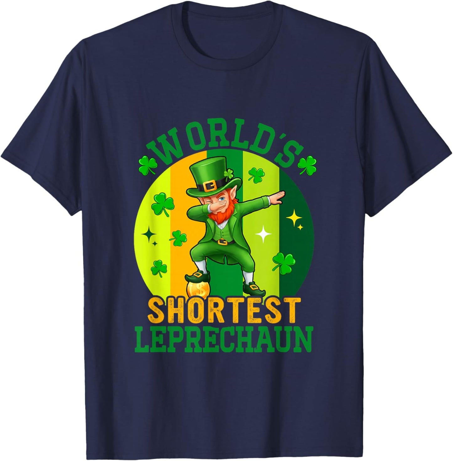World's Shortest Leprechaun Patrick's Day Dabbing Irish Man T-Shirt - T-Shirt | Navy