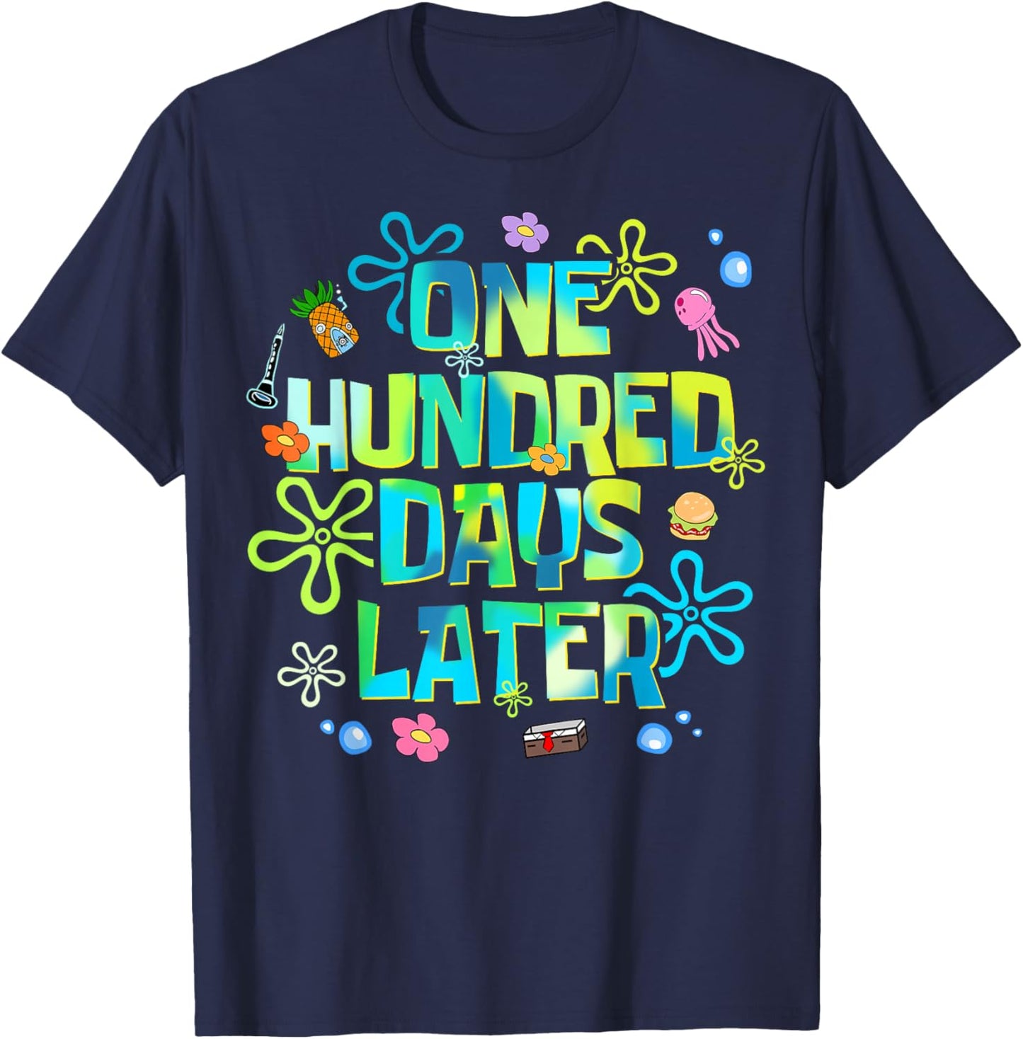 One Hundred Days Later Funny 100 Days of School Teacher Kids T-Shirt - T-Shirt | Navy