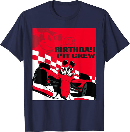 Disney Racing Birthday Pit Crew Mickey Mouse Race Car Party T-Shirt - T-Shirt | Navy