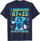 I Survived 100 Days of School 67 Italian Brainrot Kids Meme T-Shirt - T-Shirt | Navy