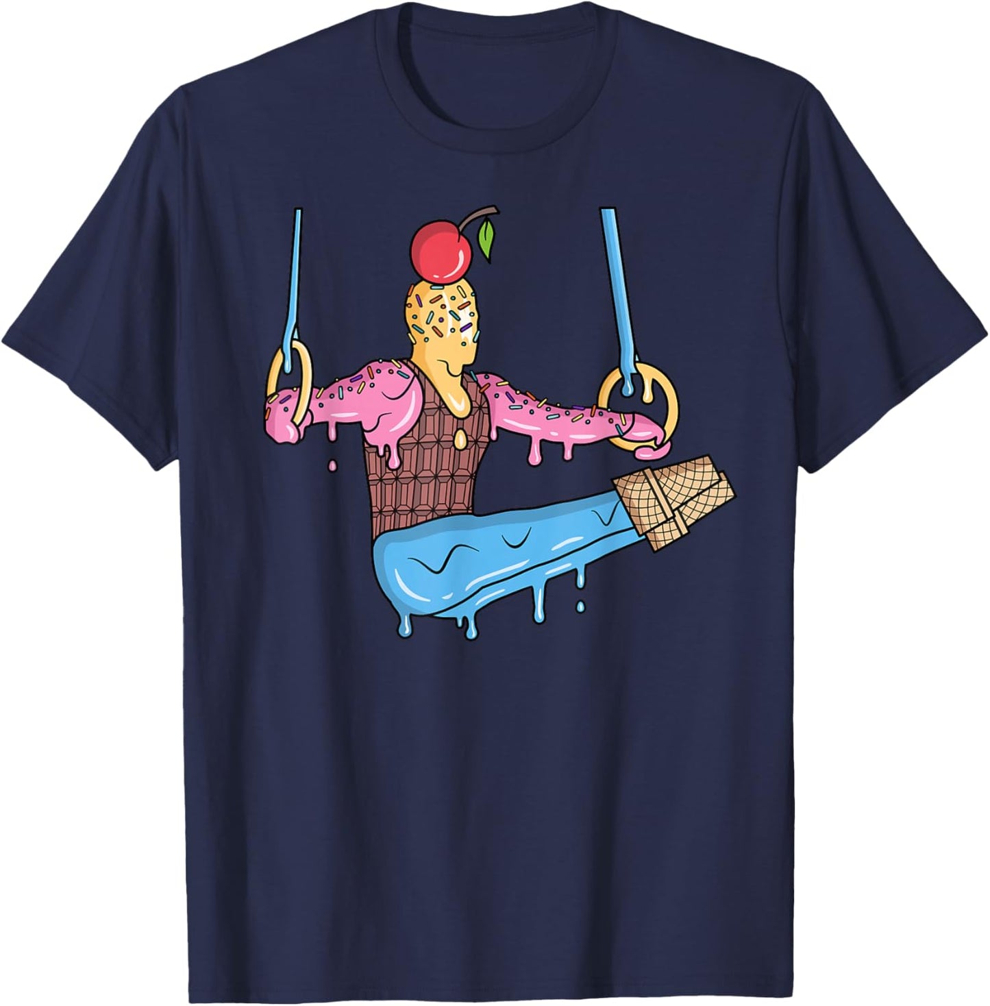 Gymnastics Drip Rings Kids Boys Dripping Gymnast T-Shirt - T-Shirt | Navy