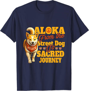 Aloka Dog from The Street Dog to Sacred Journey T-Shirt - T-Shirt | Navy