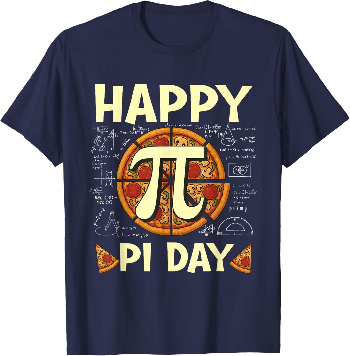 Happy Pi Day - Italian Food Lover Pizza Baker Pi Day T-Shirt - T-Shirt | Navy