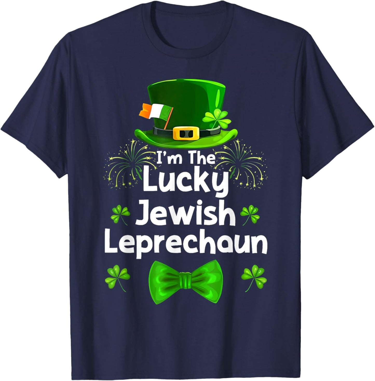 St Patricks Day I'm The Lucky Jewish Leprechaun Hat Men Kids T-Shirt - T-Shirt | Navy