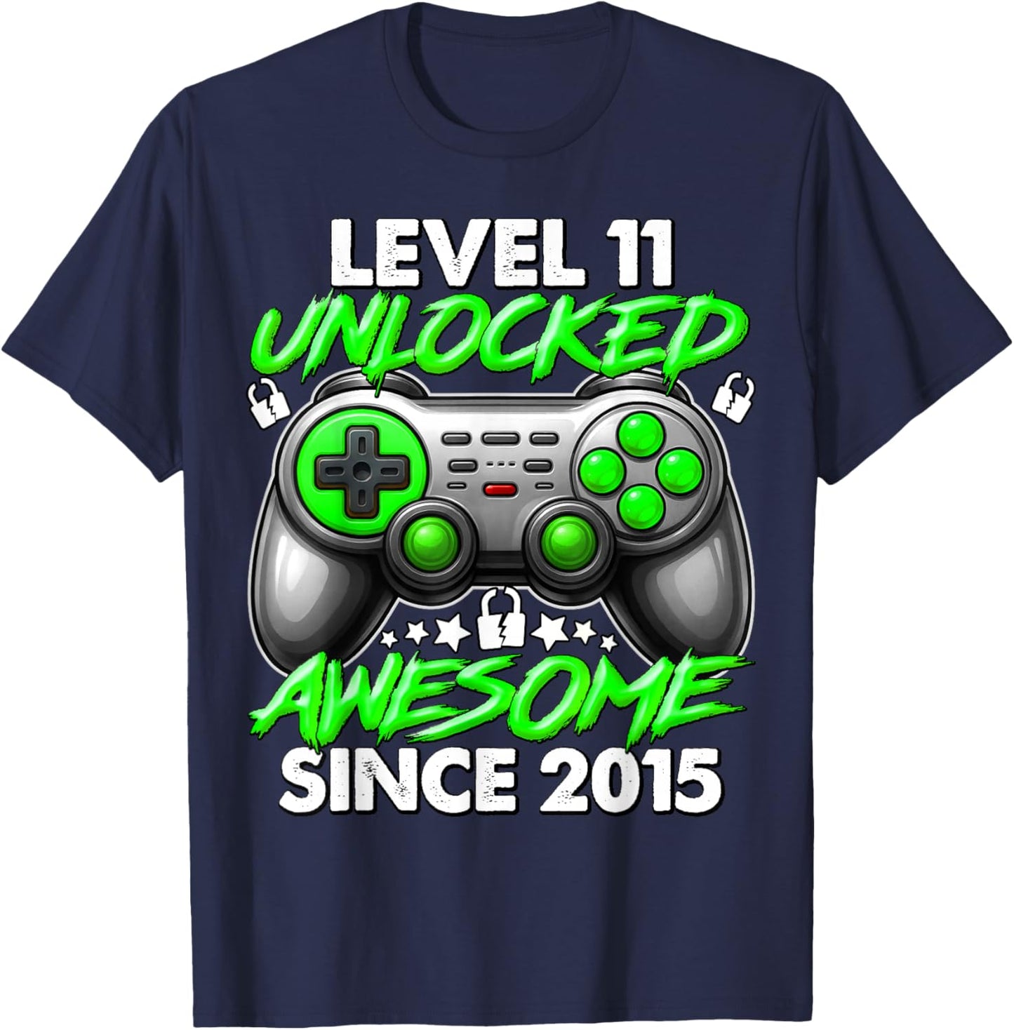 Level 11 Unlocked 11 Year Old Gifts Boys 11th Birthday Boy T-Shirt - T-Shirt | Navy