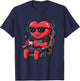 Valentine Gamer Funny Heart Video Gaming T-Shirt - T-Shirt | Navy