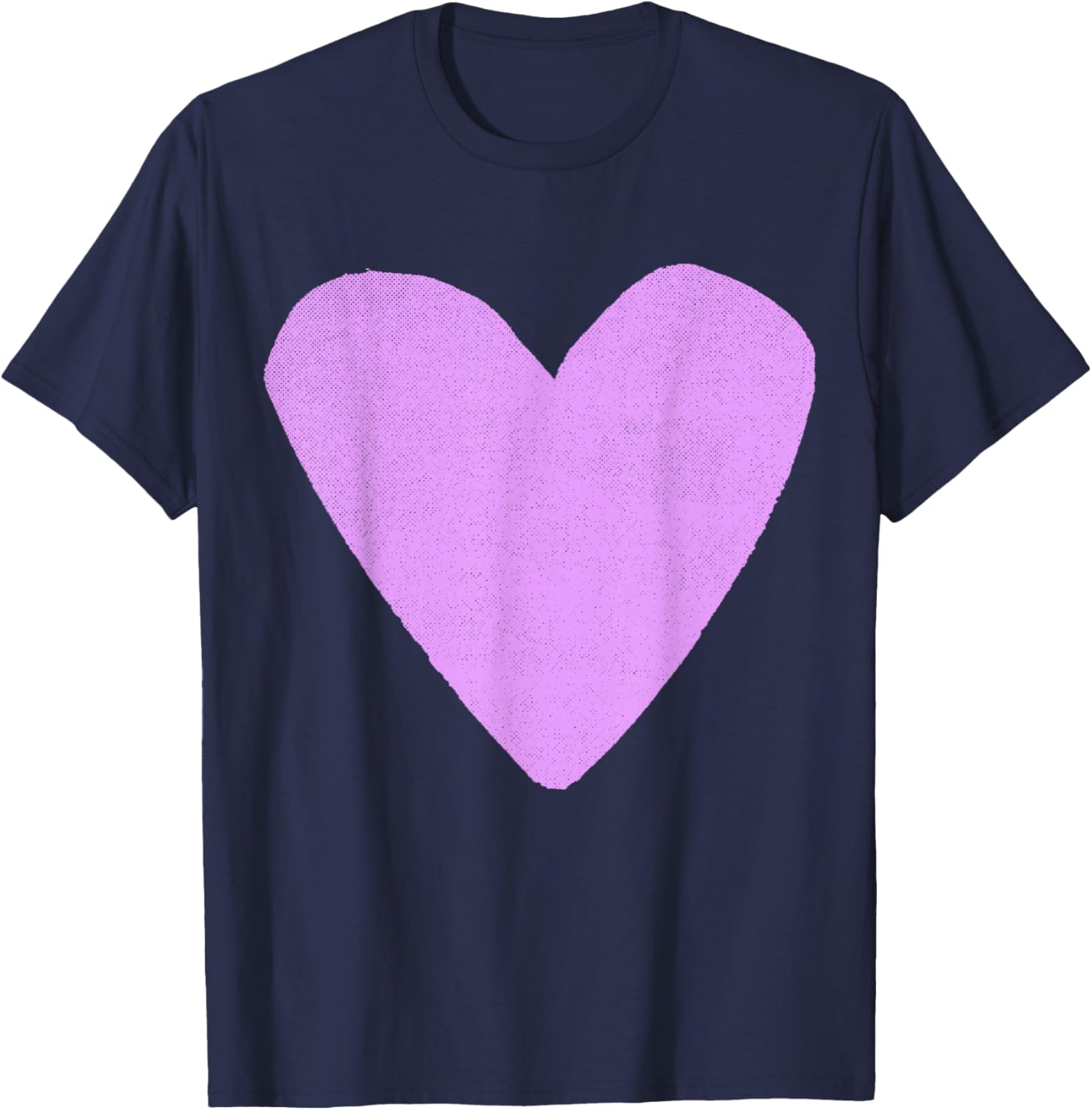Boho Tops Valentines Day Cute Girls Lavender Heart T-Shirt - T-Shirt | Navy