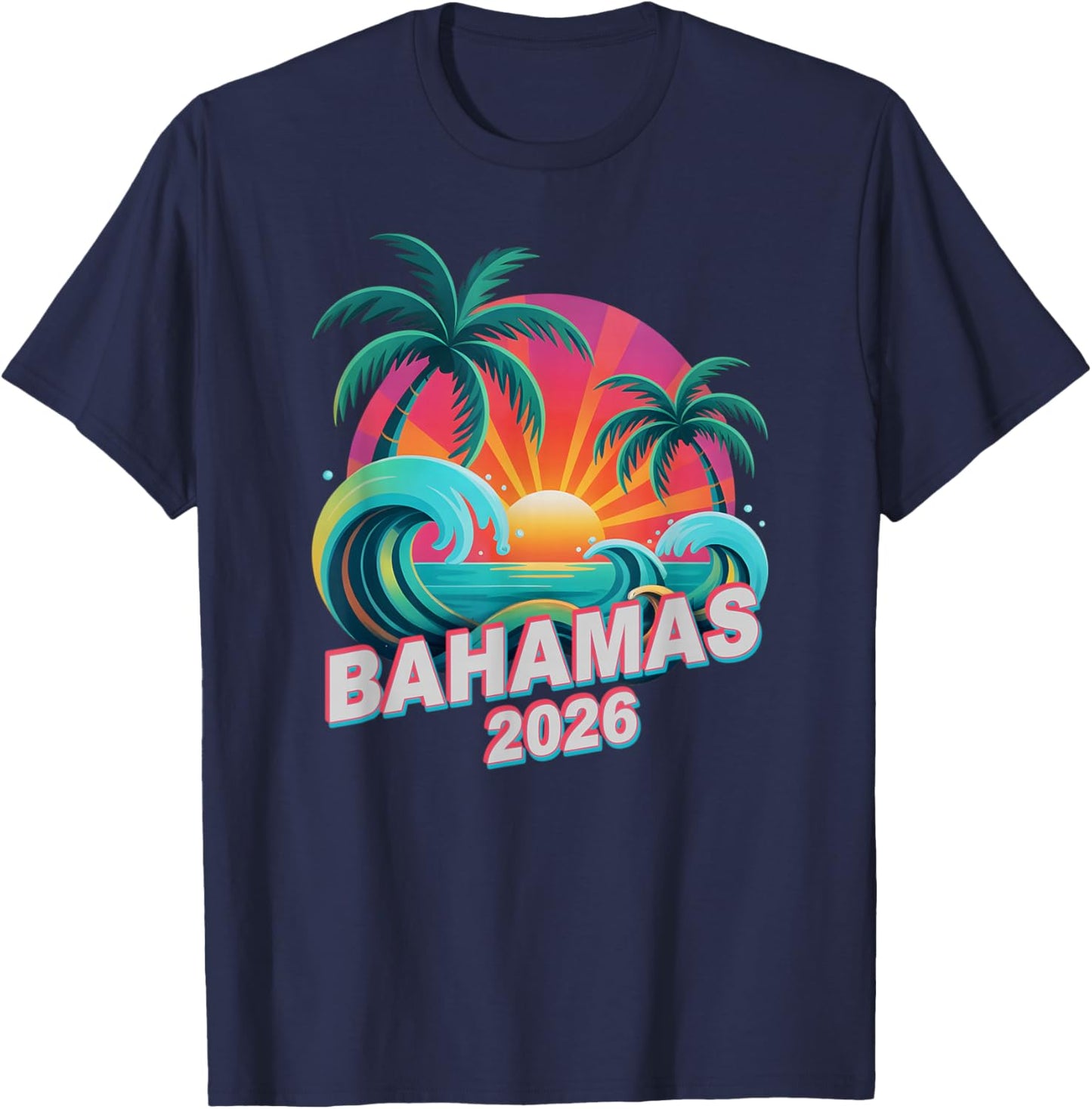 Kids Bahamas 2026 Trip Beaching Vacay Matching All Girls T-Shirt - T-Shirt | Navy