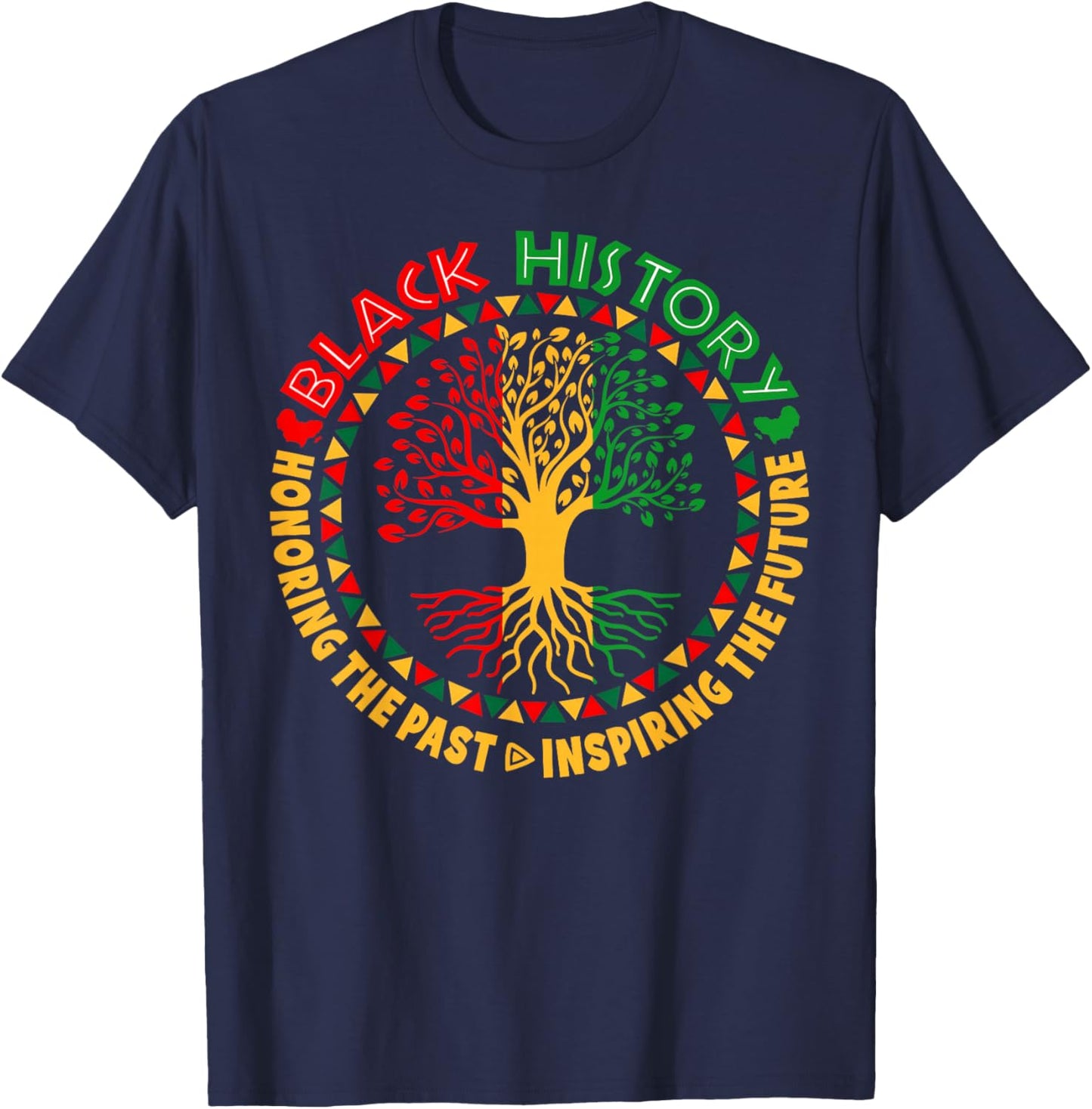 Honoring Past Inspiring Future Black History Men Women Kid T-Shirt - T-Shirt | Navy
