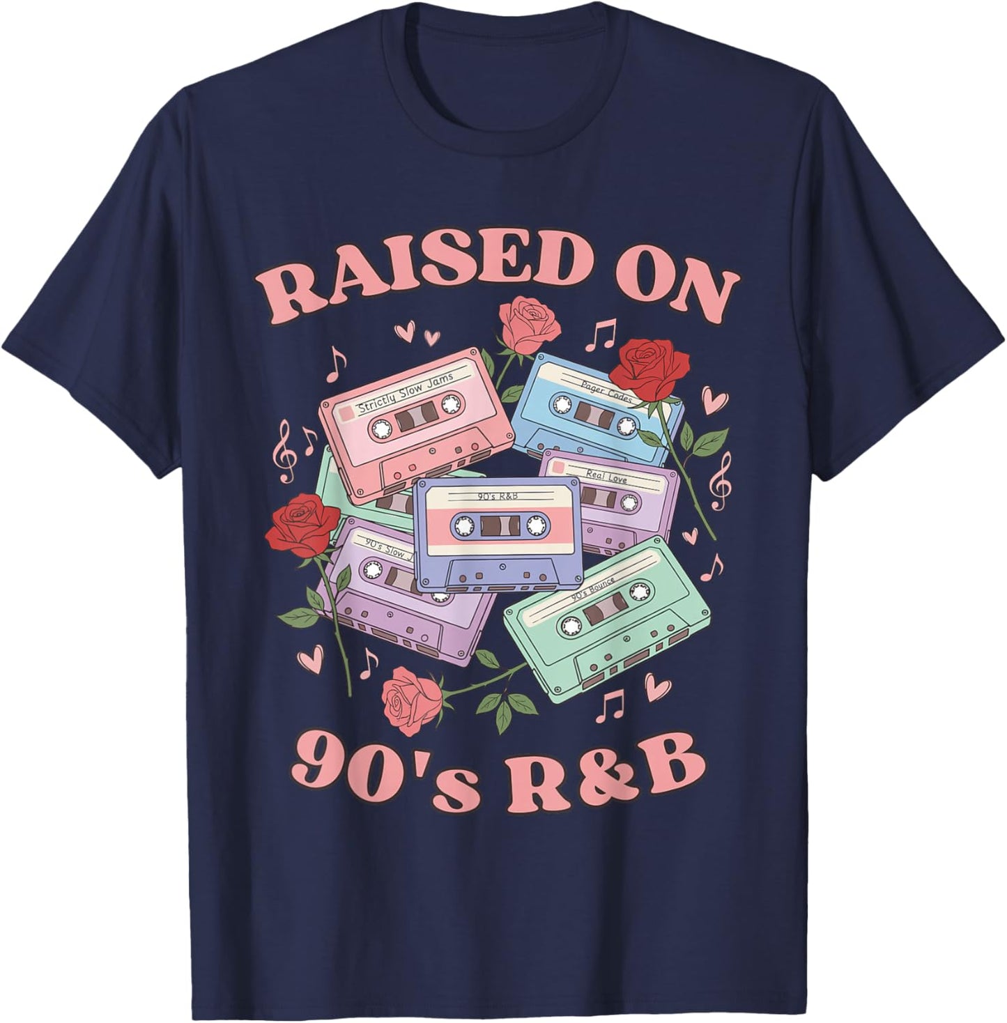 Raised On 90s R&B, 90s R&B T-Shirt - T-Shirt | Navy