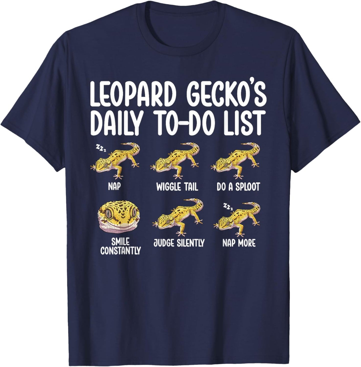 to Do List Leopard Gecko Owner Leopard Gecko Lover T-Shirt - T-Shirt | Navy