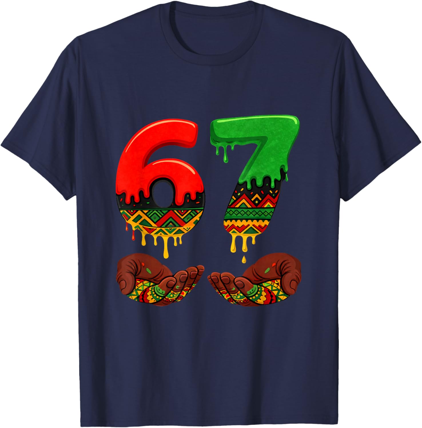 67 Black History Month Six Seven African American Kids Boys T-Shirt - T-Shirt | Navy