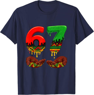 67 Black History Month Six Seven African American Kids Boys T-Shirt - T-Shirt | Navy