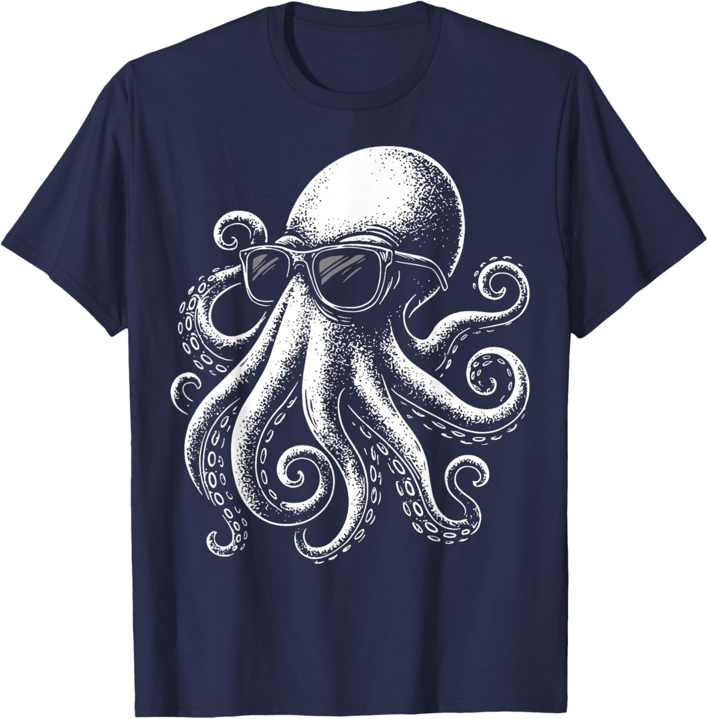 Octopus Sunglasses Snorkeler T-Shirt - T-Shirt | Navy