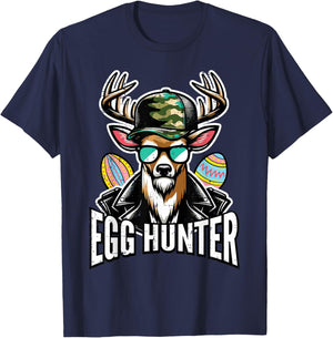 Easter Deer Camo Hat Egg Hunter Hunting Dad Men Boys Kids T-Shirt - T-Shirt | Navy