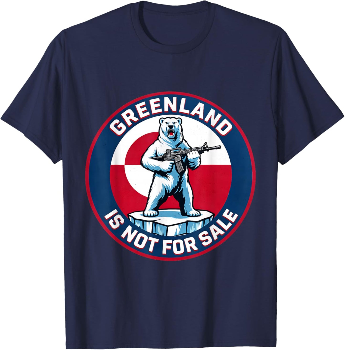 Greenland Not for Sale Greenland Flag Animals Greenlanders T-Shirt - T-Shirt | Navy