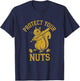 Protect Your Nuts Funny Squirrel Baseball Bat T-Shirt - T-Shirt | Navy