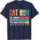 Vintage Cat Mom The Man The Myth Snack Dealer Mother's Day T-Shirt - T-Shirt | Navy