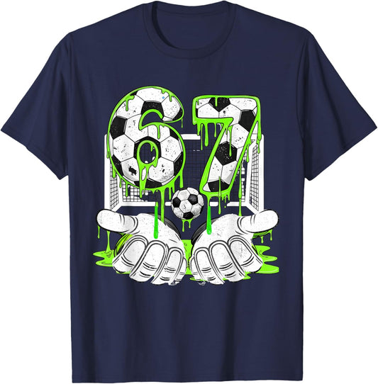 67 Soccer Drip Six Seven Soccer Drip Boys Youth Soccer T-Shirt - T-Shirt | Navy