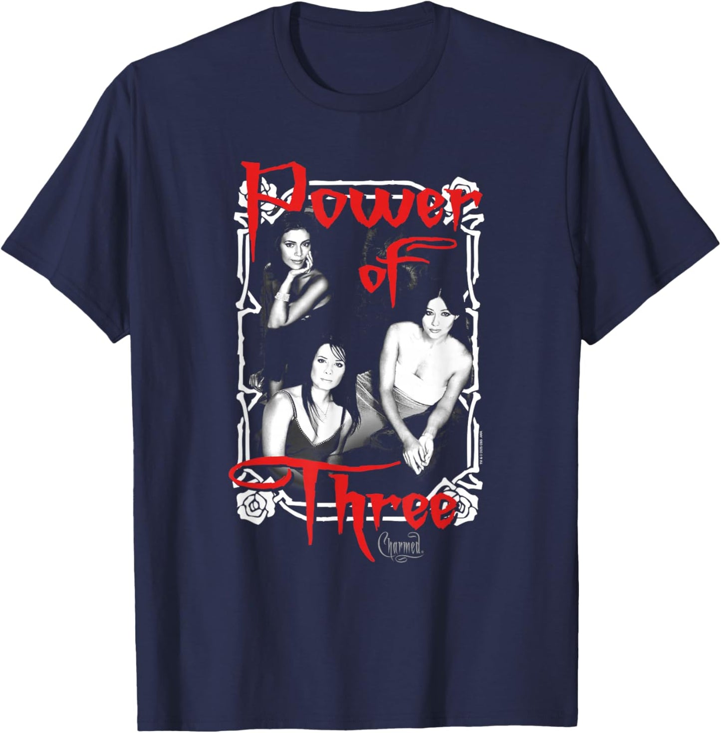 Charmed Cast Photo The Power of Three Witches TV Show T-Shirt - T-Shirt | Navy