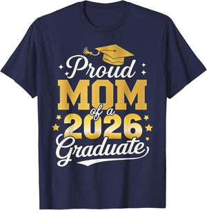 Proud Mom of a 2026 Graduate Senior Family Graduation Women T-Shirt - T-Shirt | Navy