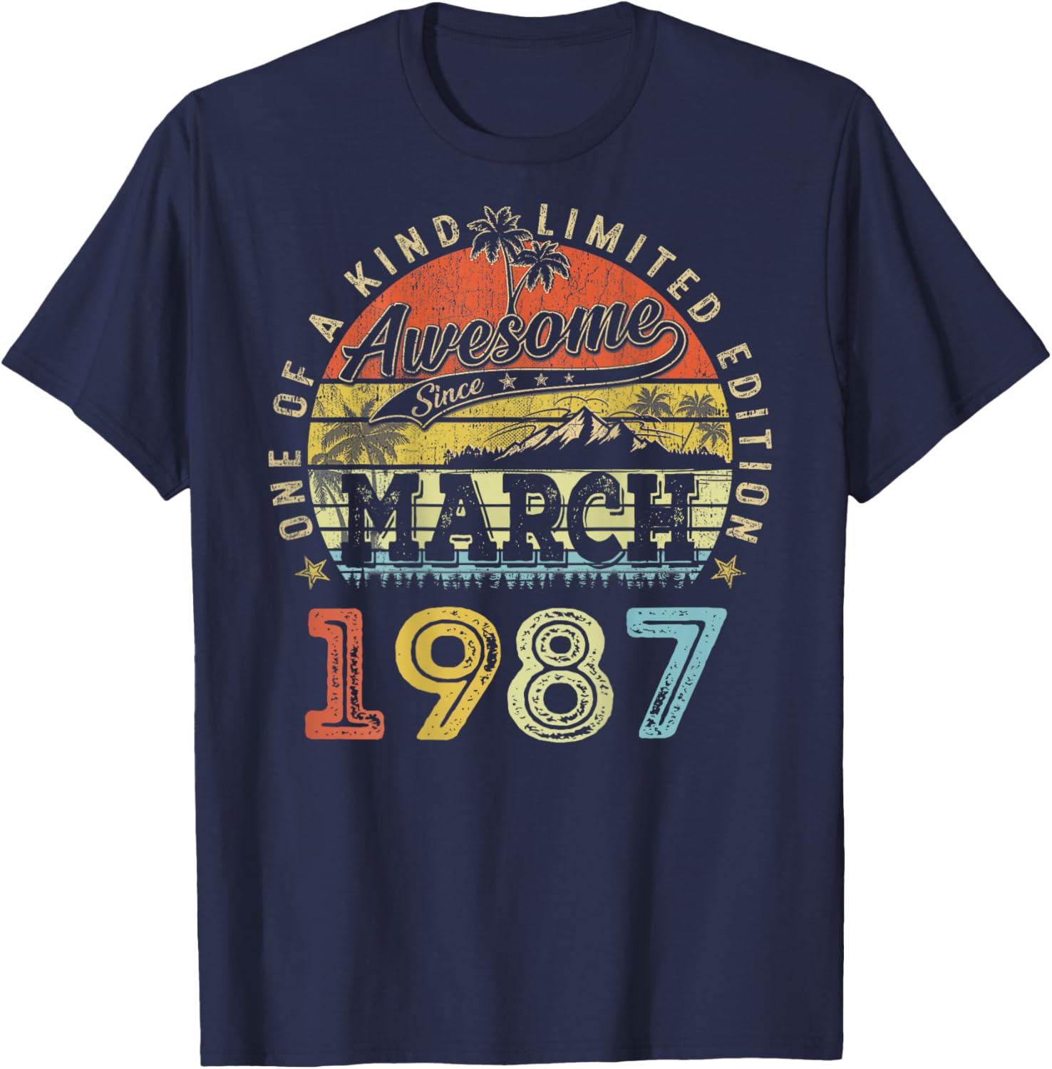 (ON Back) 39 Limited Edition 1987 March 39th Birthday T-Shirt - T-Shirt | Navy