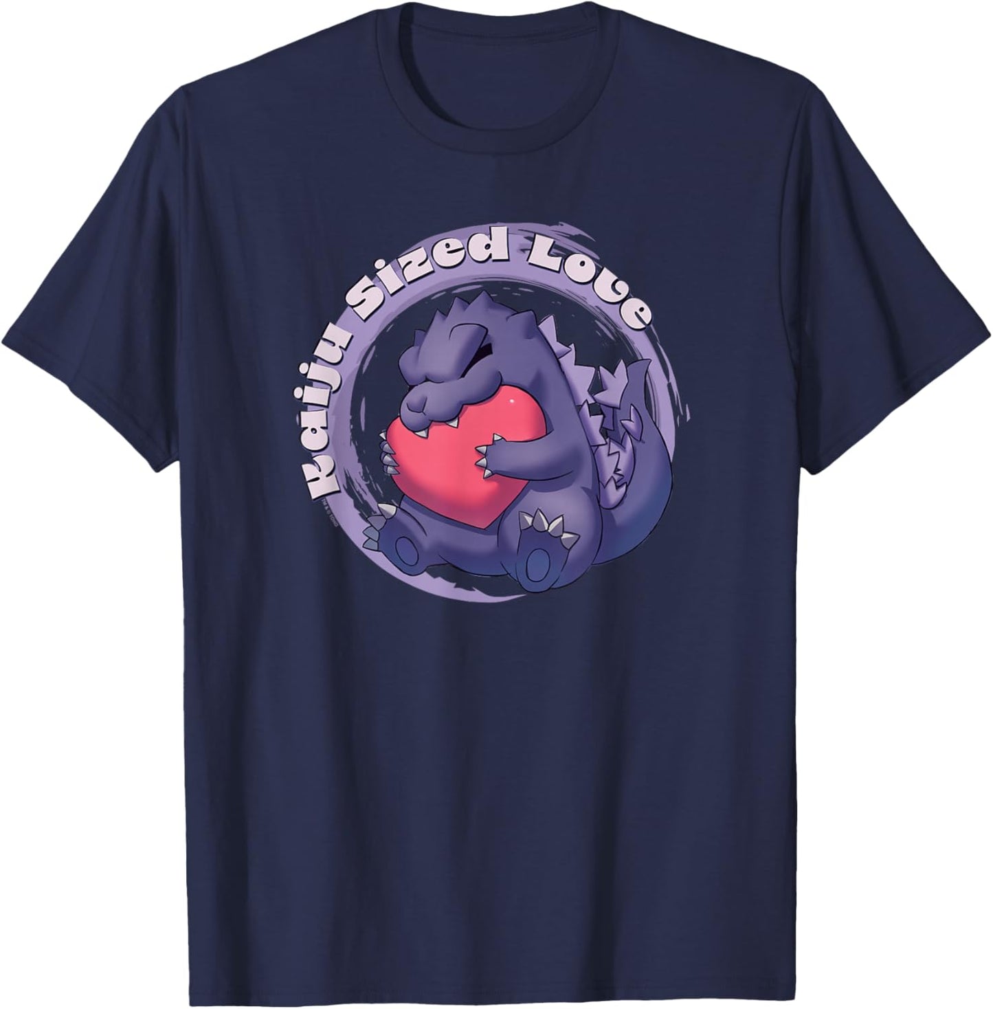 Godzilla Kaiju Sized Love Cute Cuddly Heart Valentine's Day T-Shirt - T-Shirt | Navy
