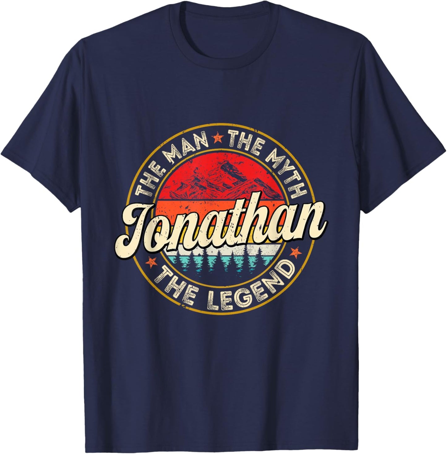 Jonathan The Man The Myth The Legend Personalized Name T-Shirt - T-Shirt | Navy