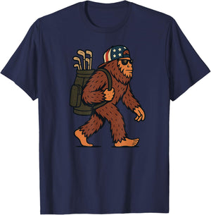 Sasquatch Golfer Funny Golf T-Shirt - T-Shirt | Navy
